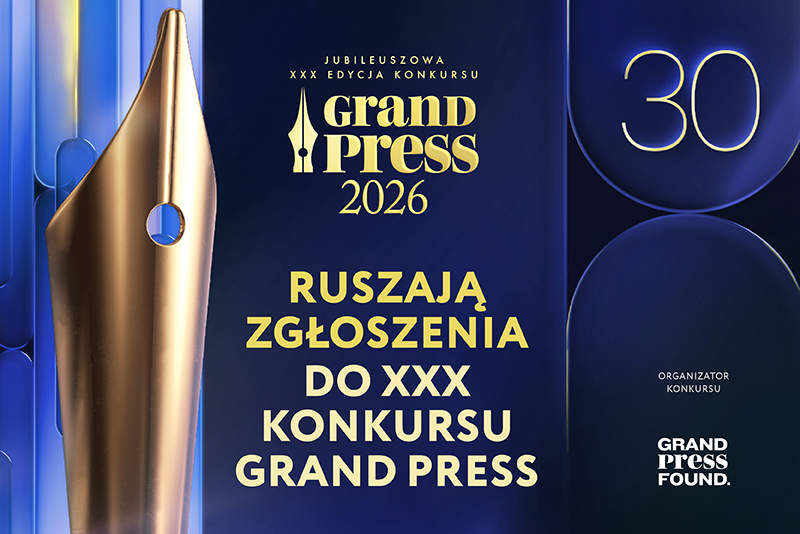 Ruszają zgłoszenia do XXX konkursu Grand Press. Krótszy termin przyjmowania zgłoszeń